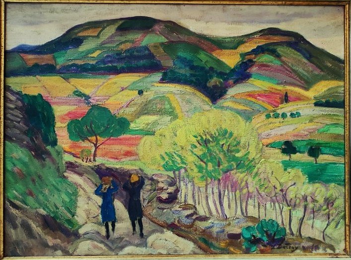 Léon Detroy (1859-1955) Automne à Collioure 1917/1920. Ecole de Crozant, Guillaumin Valtat Agay-photo-2