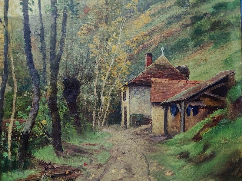 Pierre Ernest Ballue (1855-1928) Moulin du Pin sur la Creuse 1884. Ecole de Crozant, Donzel Fay-photo-4