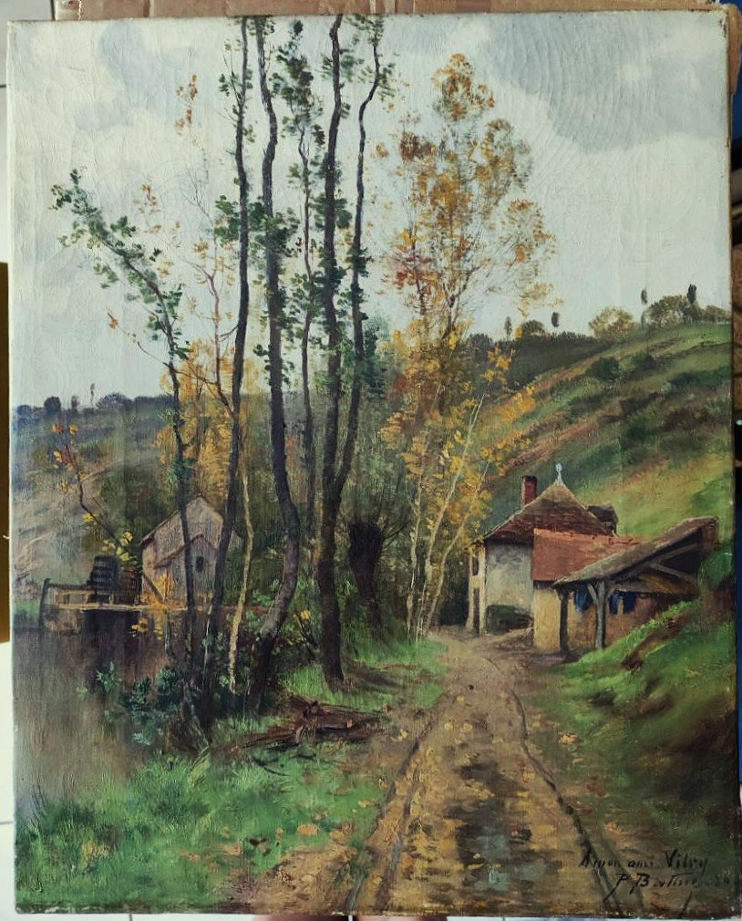 Pierre Ernest Ballue (1855-1928) Moulin du Pin sur la Creuse 1884. Ecole de Crozant, Donzel Fay