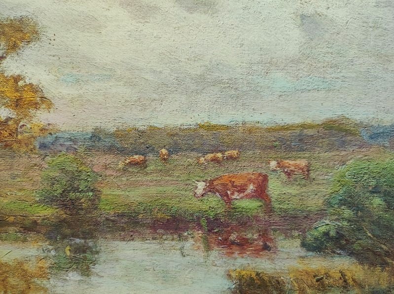 Paul Rue (1866-1954) Pâturages en Brenne. Ecole de Crozant, Châteauroux, Maillaud, Creuse....-photo-3