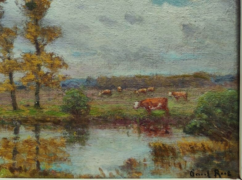 Paul Rue (1866–1954) Pastures In Brenne. School Of Crozant, Châteauroux, Maillaud, Creuse....-photo-2