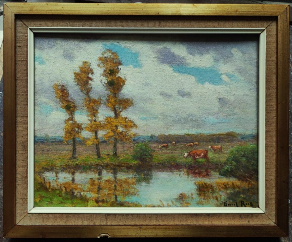 Paul Rue (1866–1954) Pastures In Brenne. School Of Crozant, Châteauroux, Maillaud, Creuse....