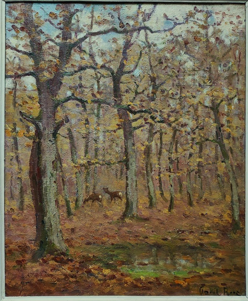 Paul Rue (1866–1954). *deer In The Underbrush*  School Of Crozant, Châteauroux, Maillaud, Creuse-photo-2