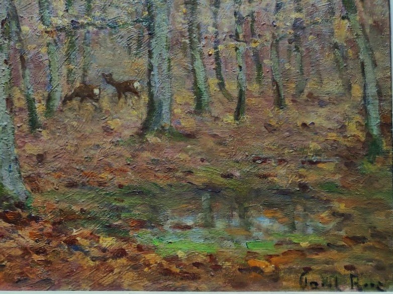 Paul Rue (1866–1954). *deer In The Underbrush*  School Of Crozant, Châteauroux, Maillaud, Creuse-photo-4