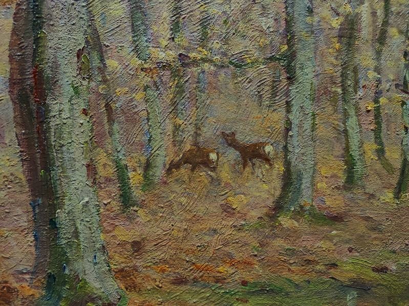 Paul Rue (1866–1954). *deer In The Underbrush*  School Of Crozant, Châteauroux, Maillaud, Creuse-photo-5