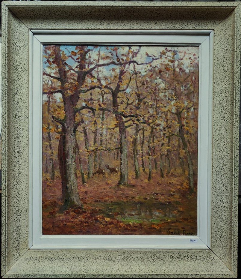 Paul Rue (1866–1954). *deer In The Underbrush*  School Of Crozant, Châteauroux, Maillaud, Creuse