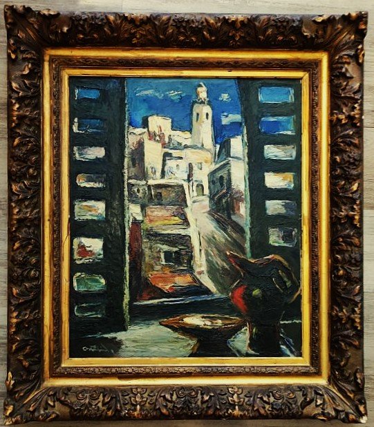 Anders Osterlind (1887-1960) Sidi Bou Saïd Tunisie 1950. Ecole de Crozant, Creuse, Orientalisme-photo-2