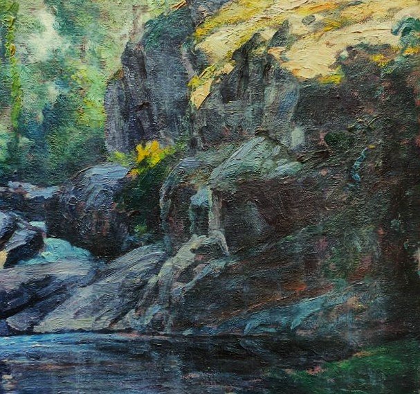 Jean Teilliet (1870-1931) Paysage limousin, site Corot. Saint-Junien, Limoges, Crozant, Glane..-photo-3