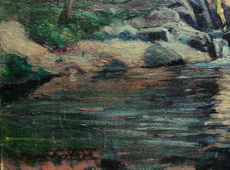 Jean Teilliet (1870-1931) Paysage limousin, site Corot. Saint-Junien, Limoges, Crozant, Glane..-photo-4