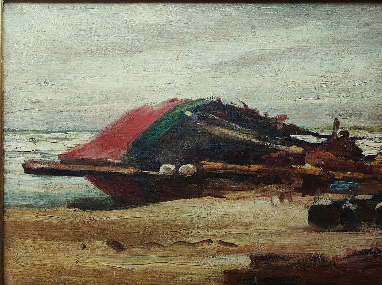 Gaston Balande (1880-1971) Echouage à Etaples 1909. Boulogne sur mer, La Rochelle Marquet Lepic-photo-3