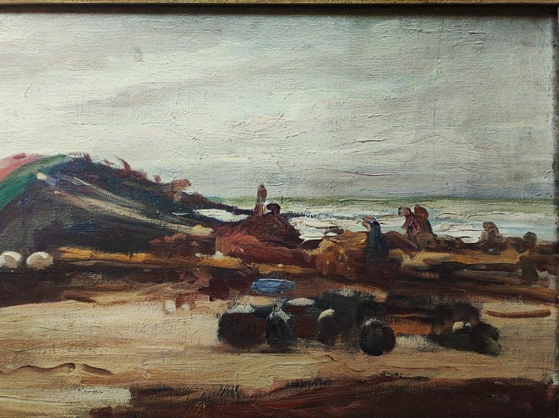 Gaston Balande (1880-1971) Echouage à Etaples 1909. Boulogne sur mer, La Rochelle Marquet Lepic-photo-4