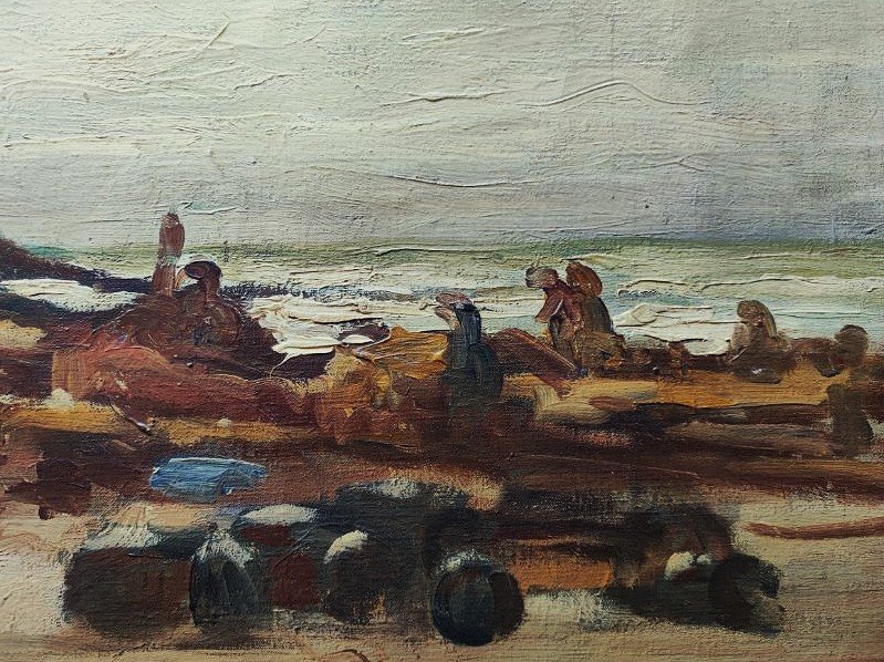 Gaston Balande (1880-1971) Echouage à Etaples 1909. Boulogne sur mer, La Rochelle Marquet Lepic-photo-3