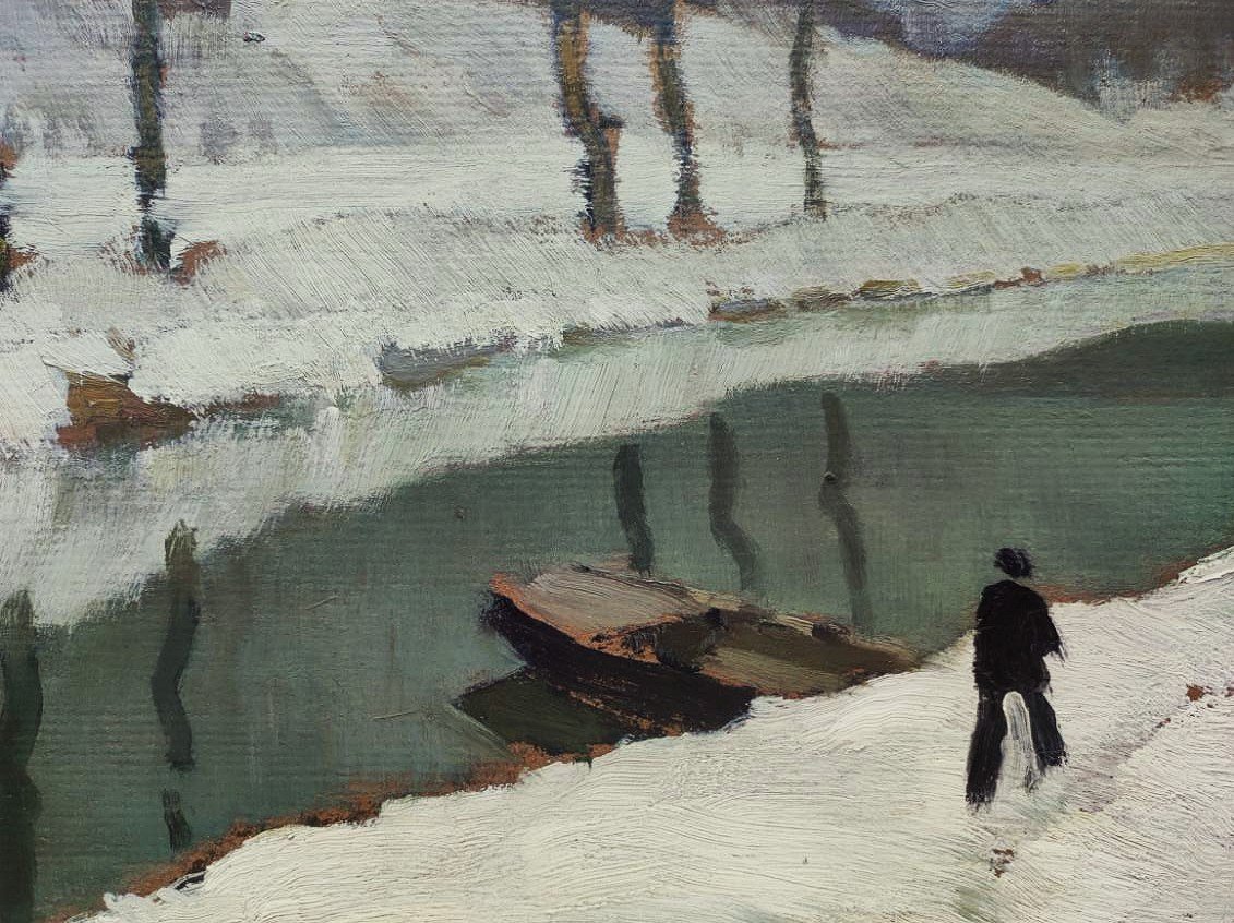 Marcel Belle (1871-1948) Neige canal de Bourgogne. Albert Marquet, Ecole de Crozant, Bernheim..-photo-3