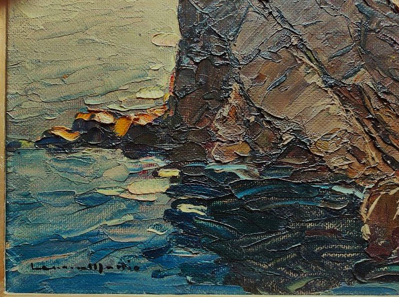 Laurent Mattio (1892-1965) Côte rocheuse dans le Var. Ecole Provençale, Toulon, Pastour, Vidal.-photo-6