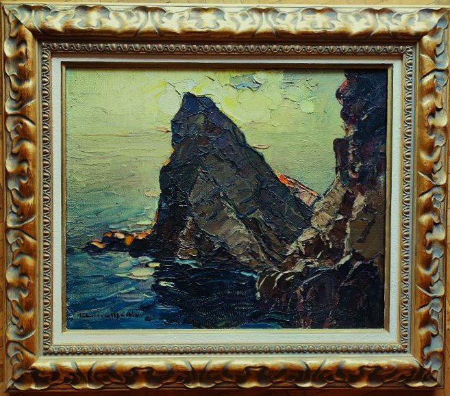 Laurent Mattio (1892-1965) Côte rocheuse dans le Var. Ecole Provençale, Toulon, Pastour, Vidal.