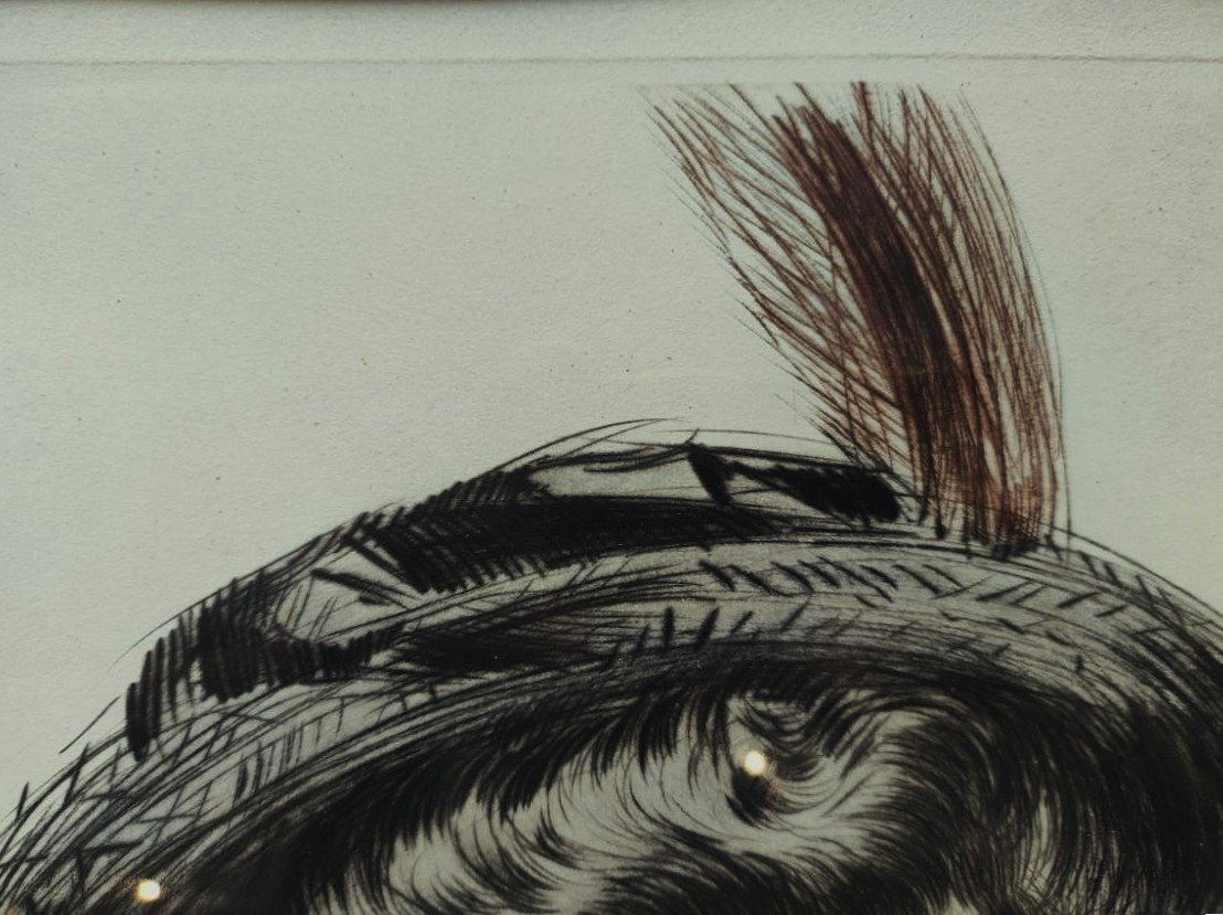 Paul César Helleu (1859-1927) Elégante au chapeau vers 1900. Art Nouveau, Icart, Proust, Monet-photo-4