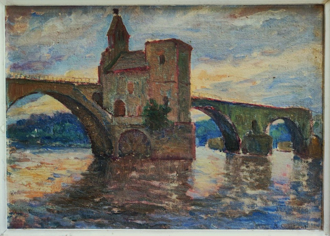 Henri Coutant (1868–1935) The Bridge At Avignon. School Of Crozant, La Châtre, Maillaud, Nigond, Rue-photo-2