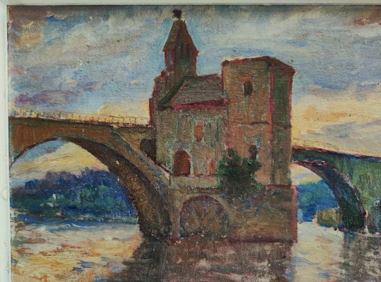 Henri Coutant (1868–1935) The Bridge At Avignon. School Of Crozant, La Châtre, Maillaud, Nigond, Rue-photo-3