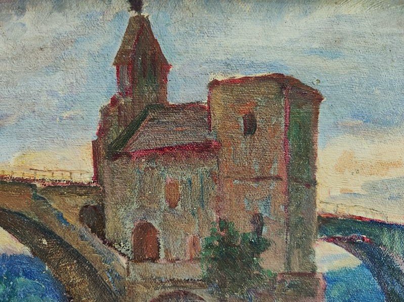 Henri Coutant (1868–1935) The Bridge At Avignon. School Of Crozant, La Châtre, Maillaud, Nigond, Rue-photo-3