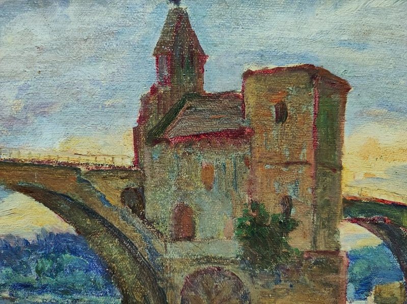 Henri Coutant (1868-1935) Le pont d'Avignon. Ecole de Crozant, La Châtre, Maillaud, Nigond, Rue-photo-5