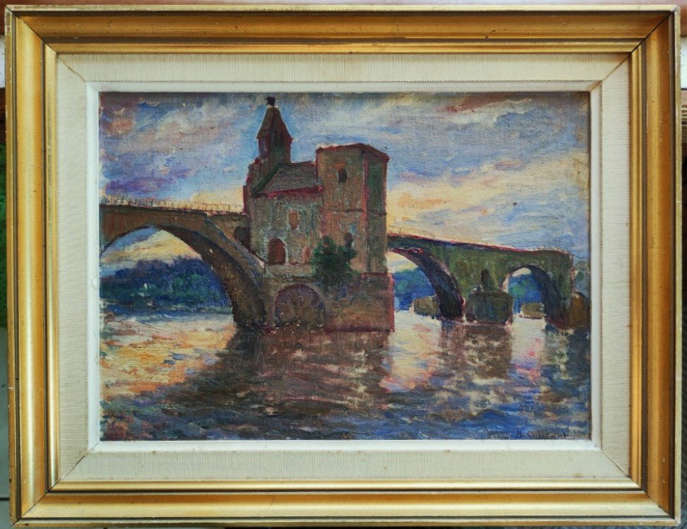 Henri Coutant (1868–1935) The Bridge At Avignon. School Of Crozant, La Châtre, Maillaud, Nigond, Rue