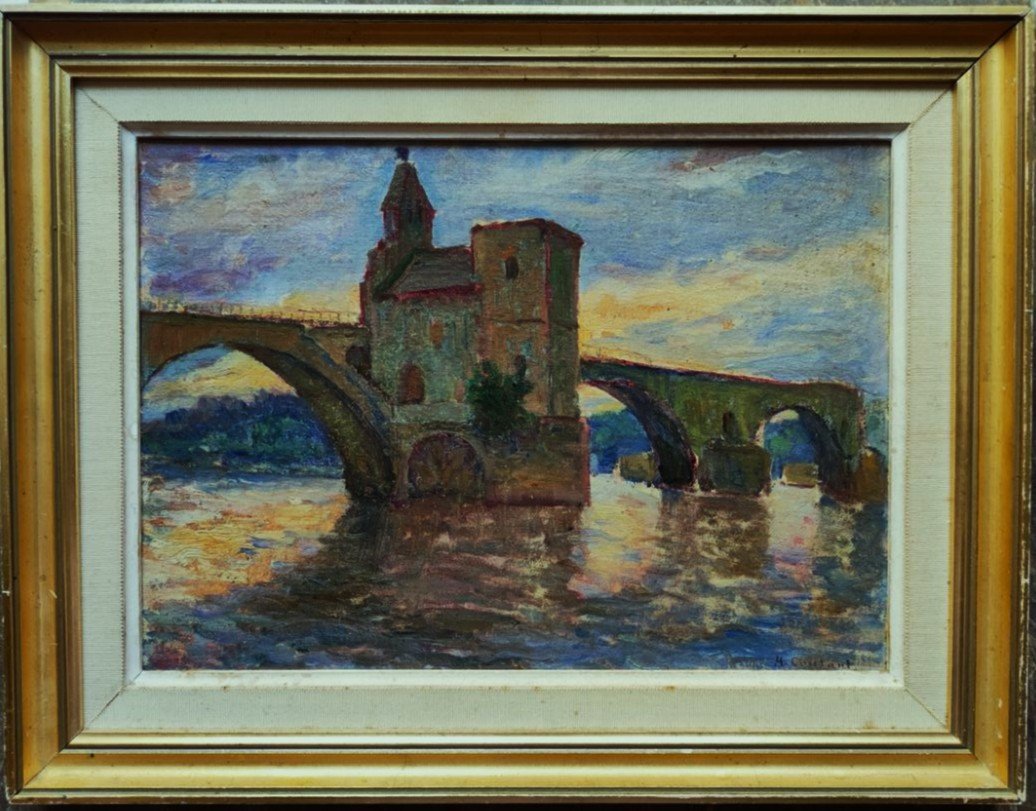 Henri Coutant (1868-1935) Le pont d'Avignon. Ecole de Crozant, La Châtre, Maillaud, Nigond, Rue