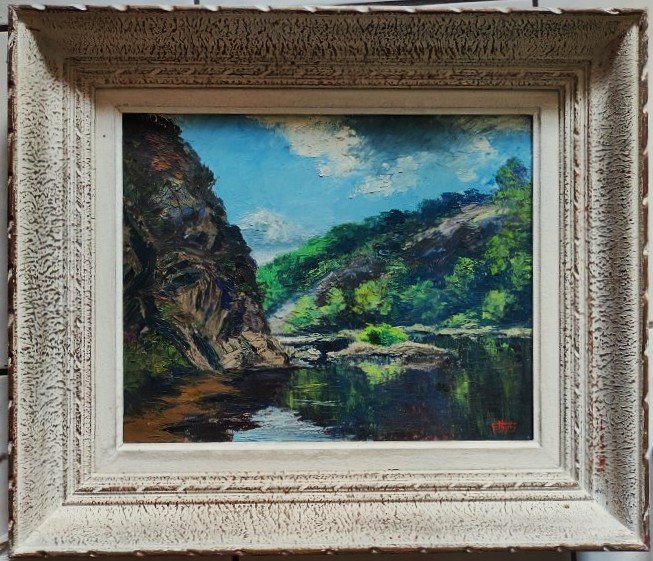 Gaston Thiery  (1922–2013) La Creuse au confluent, Fresselines ~1955. Ecole de Crozant, Detroy