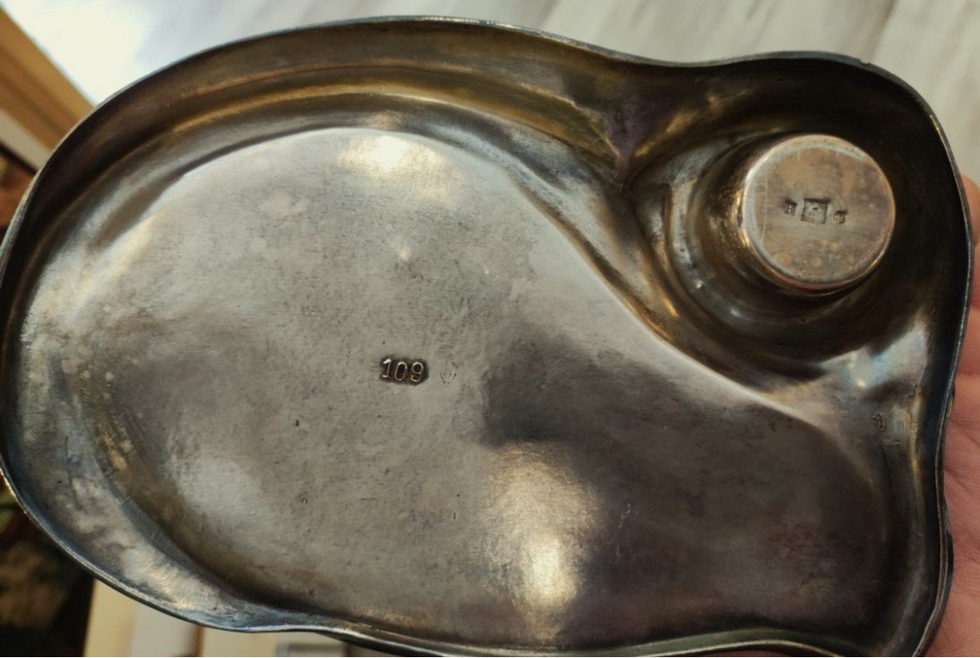 Wmf Art Nouveau Inkwell + Gallia Christofle Blotting Pad And Mustard Dish. Jugendstil, Germany-photo-3