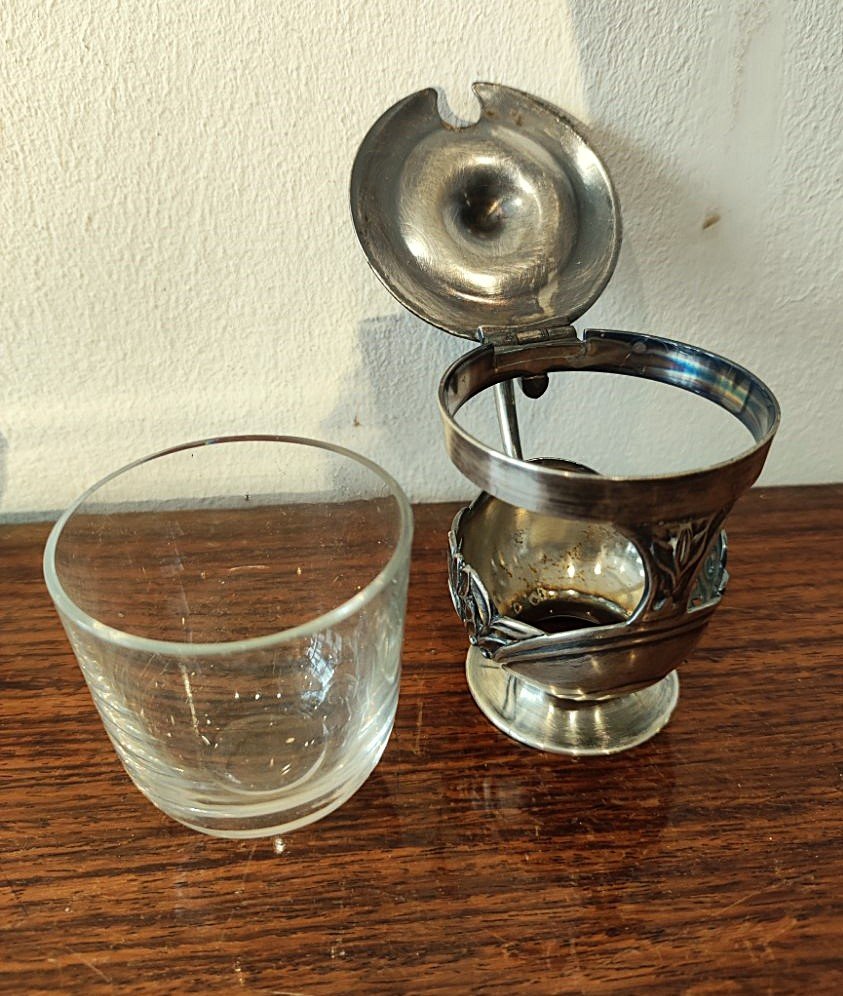 Wmf Art Nouveau Inkwell + Gallia Christofle Blotting Pad And Mustard Dish. Jugendstil, Germany-photo-7