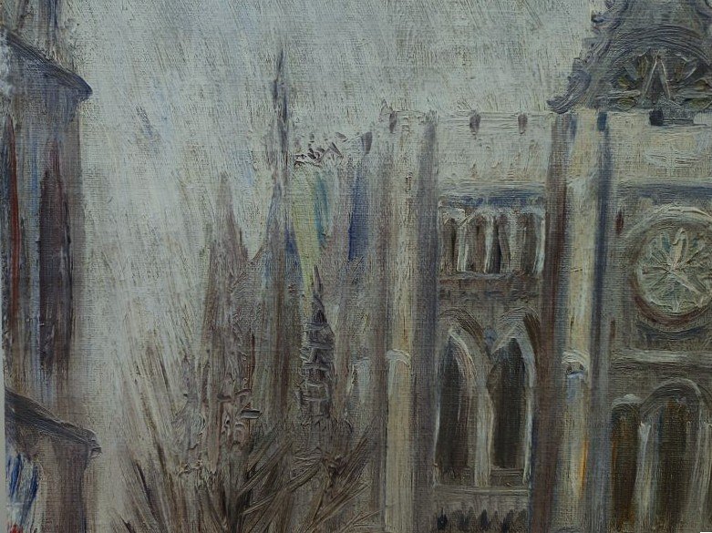 Elie Lascaux (1888-1969) La basilique de Saint-Denis ~1922. Naïf, Limoges, Kahnweiler, Leiris-photo-4