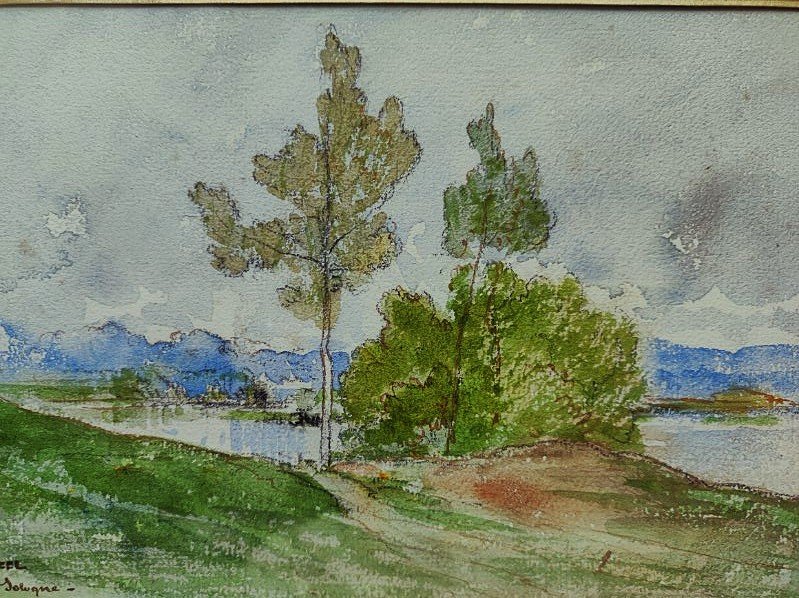 Charles Donzel (1824–1889) Riverbanks Of The Sologne. Creuse, Limousin. School Of Crozant, Corot-photo-4