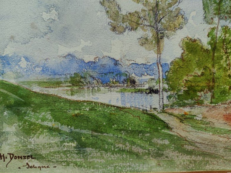Charles Donzel (1824–1889) Riverbanks Of The Sologne. Creuse, Limousin. School Of Crozant, Corot-photo-4