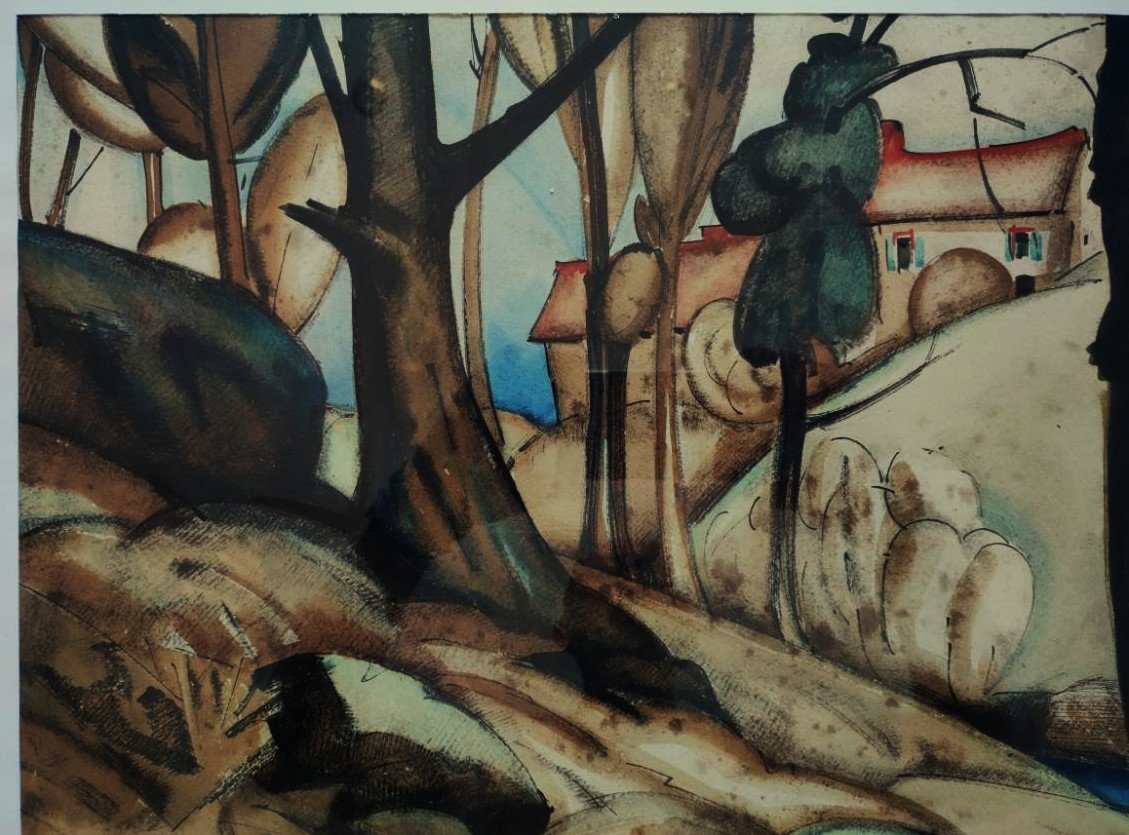 Edouard Debourg (1880–1939) The Billiards Player On The Gargilesse ~1920. Crozant School, Coucy....-photo-1
