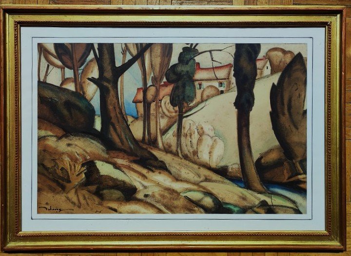 Edouard Debourg (1880–1939) The Billiards Player On The Gargilesse ~1920. Crozant School, Coucy....