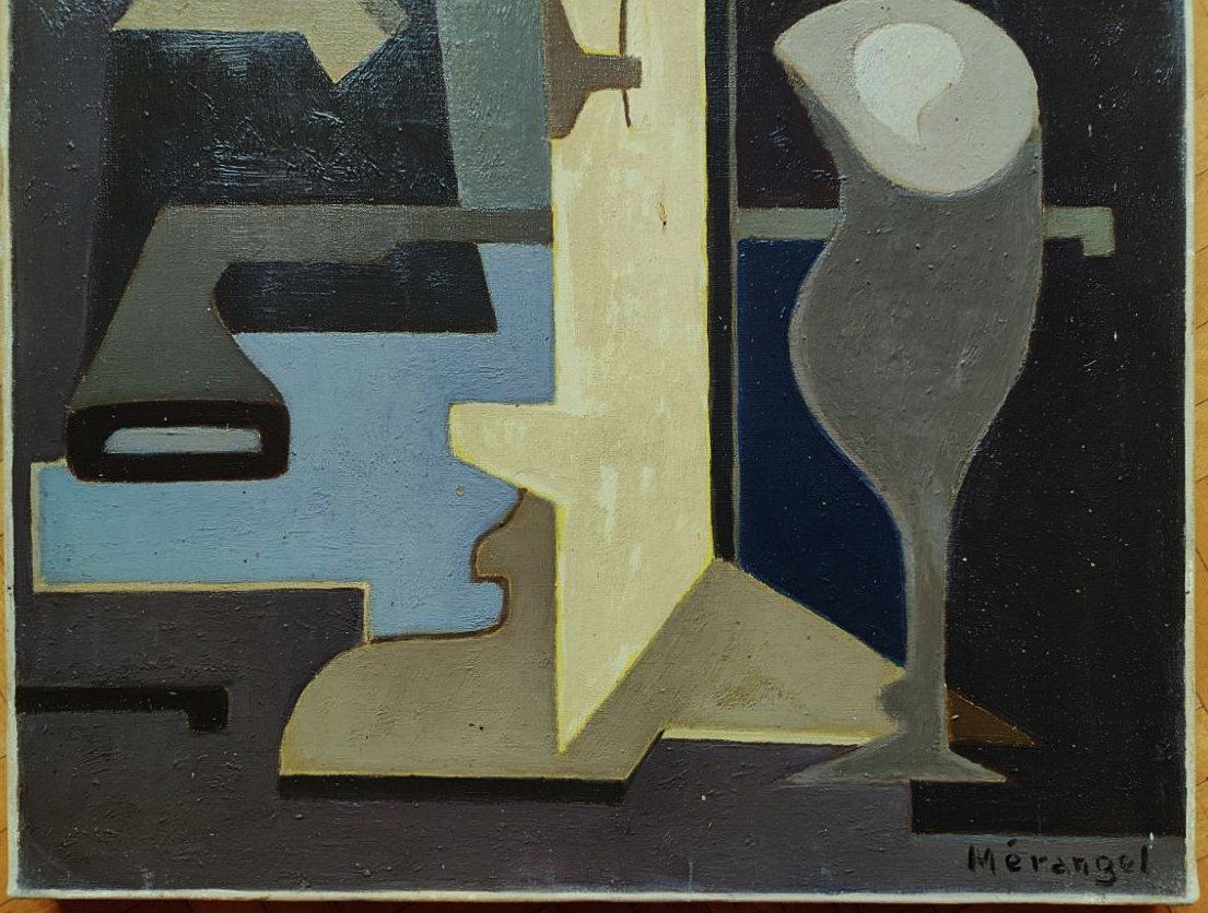 Charles MERANGEL (1908-1993)  Nature morte cubiste 1950. Ecole de Paris Pouyaud Gleizes. Cinéma-photo-5