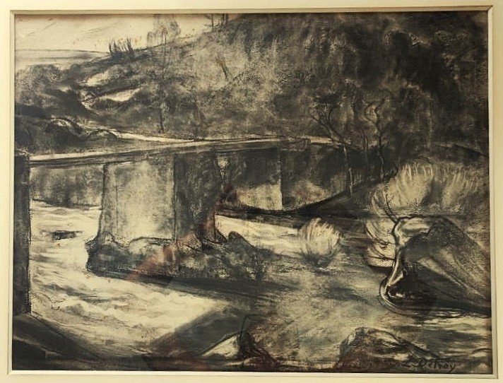 Léon Detroy (1859-1955) Passerelle de la Folie sur la Sedelle. Ecole de Crozant, Guillaumin...-photo-2
