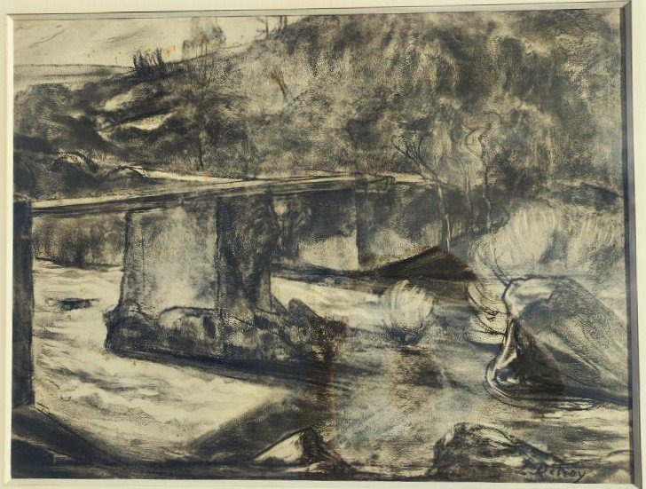 Léon Detroy (1859-1955) Passerelle de la Folie sur la Sedelle. Ecole de Crozant, Guillaumin...-photo-3