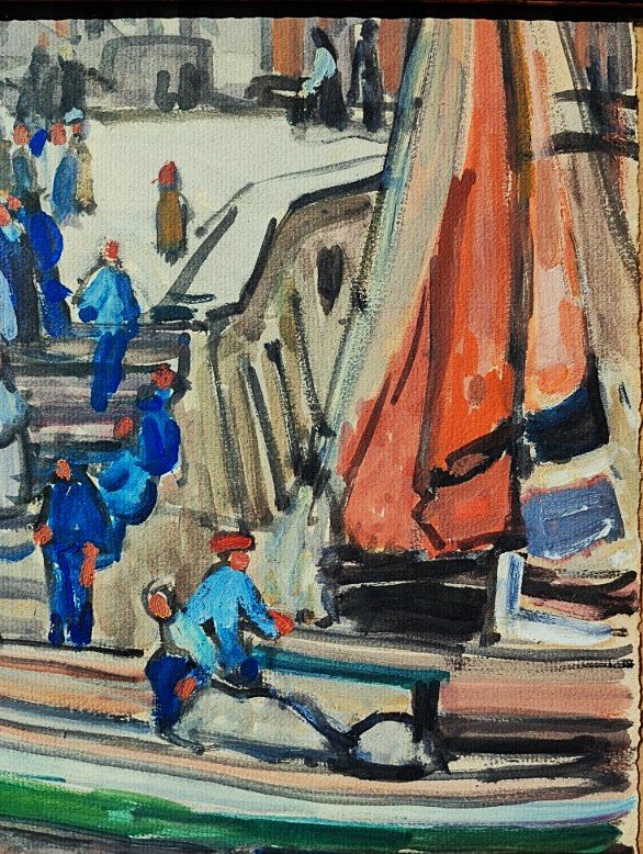Charles Bichet (1863-1929) Port de La Rochelle. Ecole de Crozant, Limoges, Paul Thomas, Alluaud-photo-4