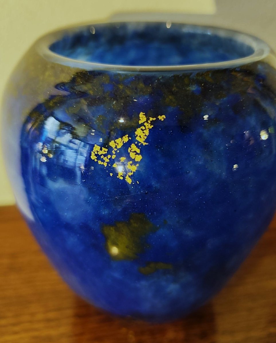 Vase d'époque Art Déco 1925/1930 par Muller frères Lunéville. Daum, Schneider, Nancy, Gallé-photo-3