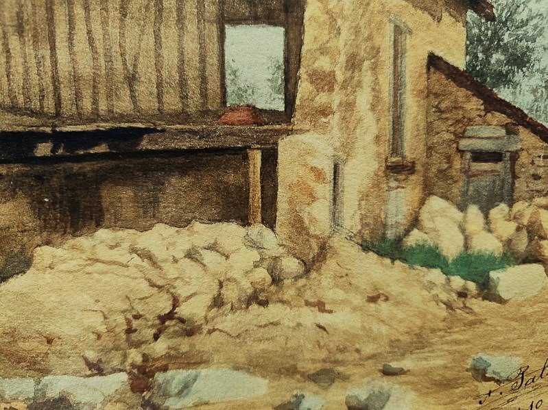 Adrien Palisson (1841–?) Ruined House, Limoges, 1888. Limousin, Courtot, Dubouché Museum-photo-3