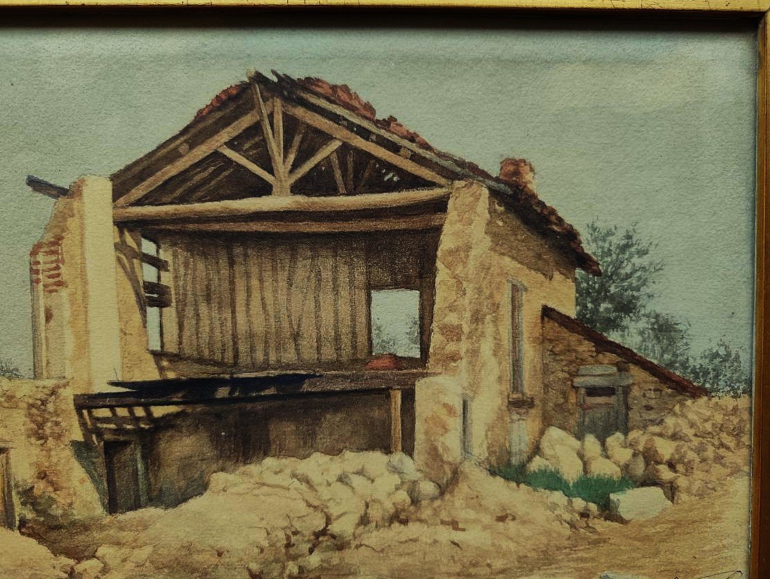 Adrien Palisson (1841–?) Ruined House, Limoges, 1888. Limousin, Courtot, Dubouché Museum-photo-2