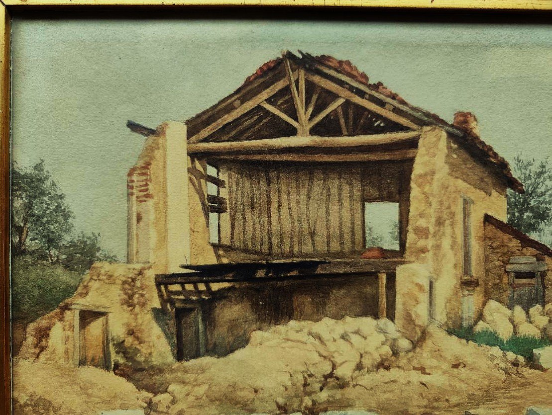Adrien Palisson (1841–?) Ruined House, Limoges, 1888. Limousin, Courtot, Dubouché Museum-photo-3