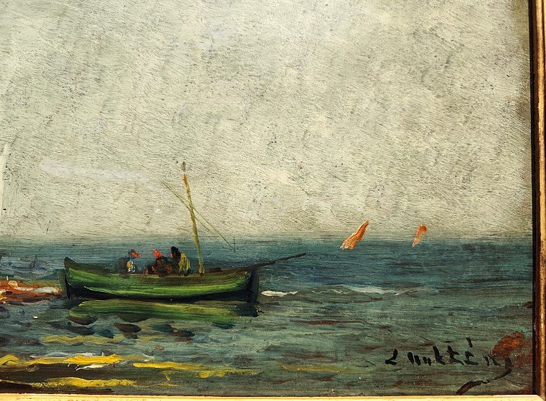 Louis Nattero (1870-1915) Pêcheurs aux Martigues. Marseille, Ecole Provençale, Olive, Gaussen-photo-1