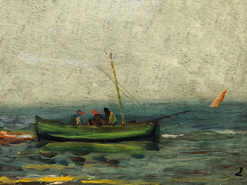 Louis Nattero (1870-1915) Pêcheurs aux Martigues. Marseille, Ecole Provençale, Olive, Gaussen-photo-4