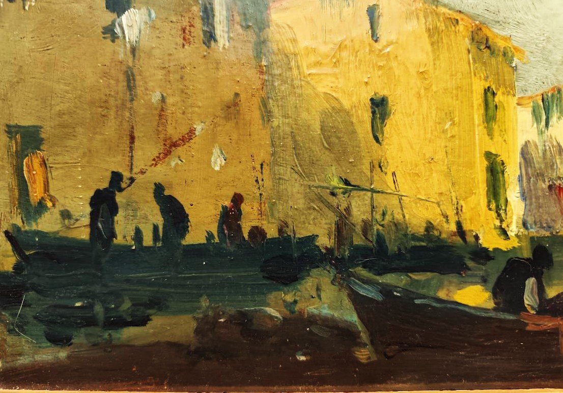 Louis Nattero (1870-1915) Pêcheurs aux Martigues. Marseille, Ecole Provençale, Olive, Gaussen-photo-5