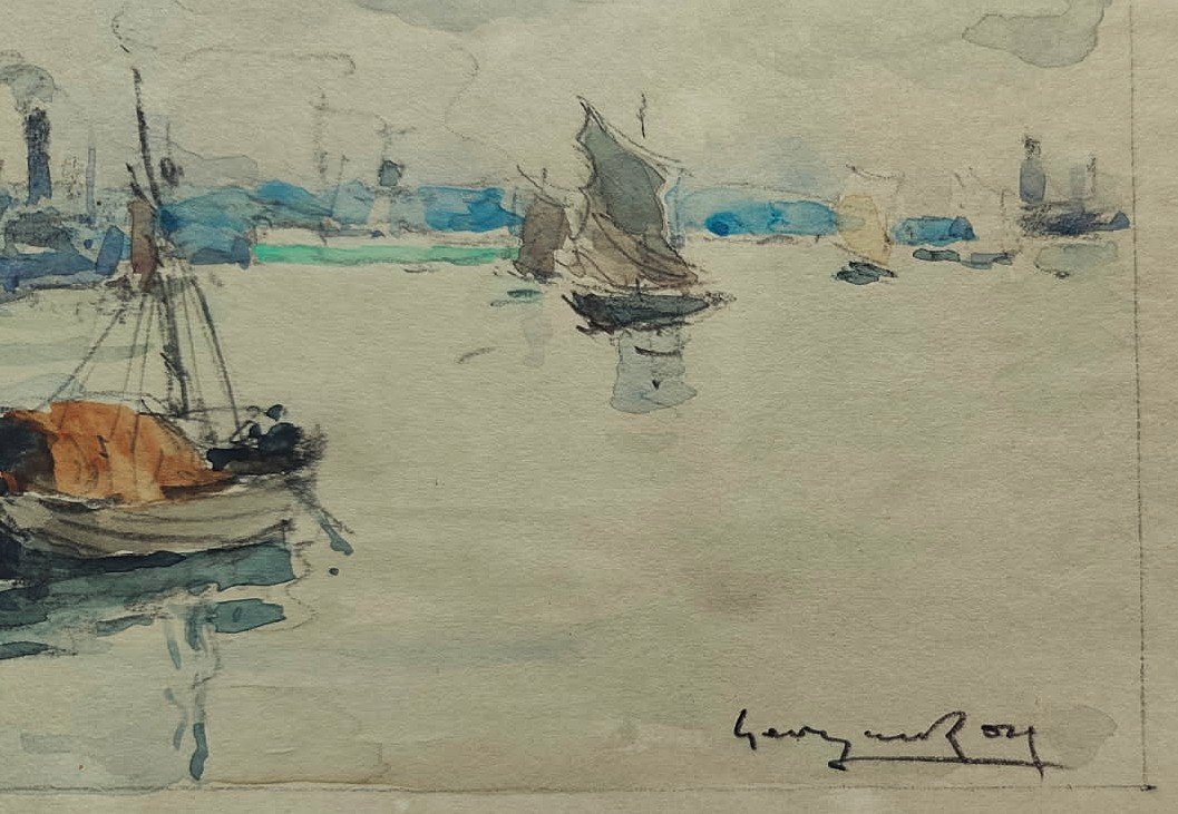 Georges Rose (1895-1951) 3 aquarelles, Melbourne 1937, Hong-Kong, La Rochelle. Australie Voyage-photo-4