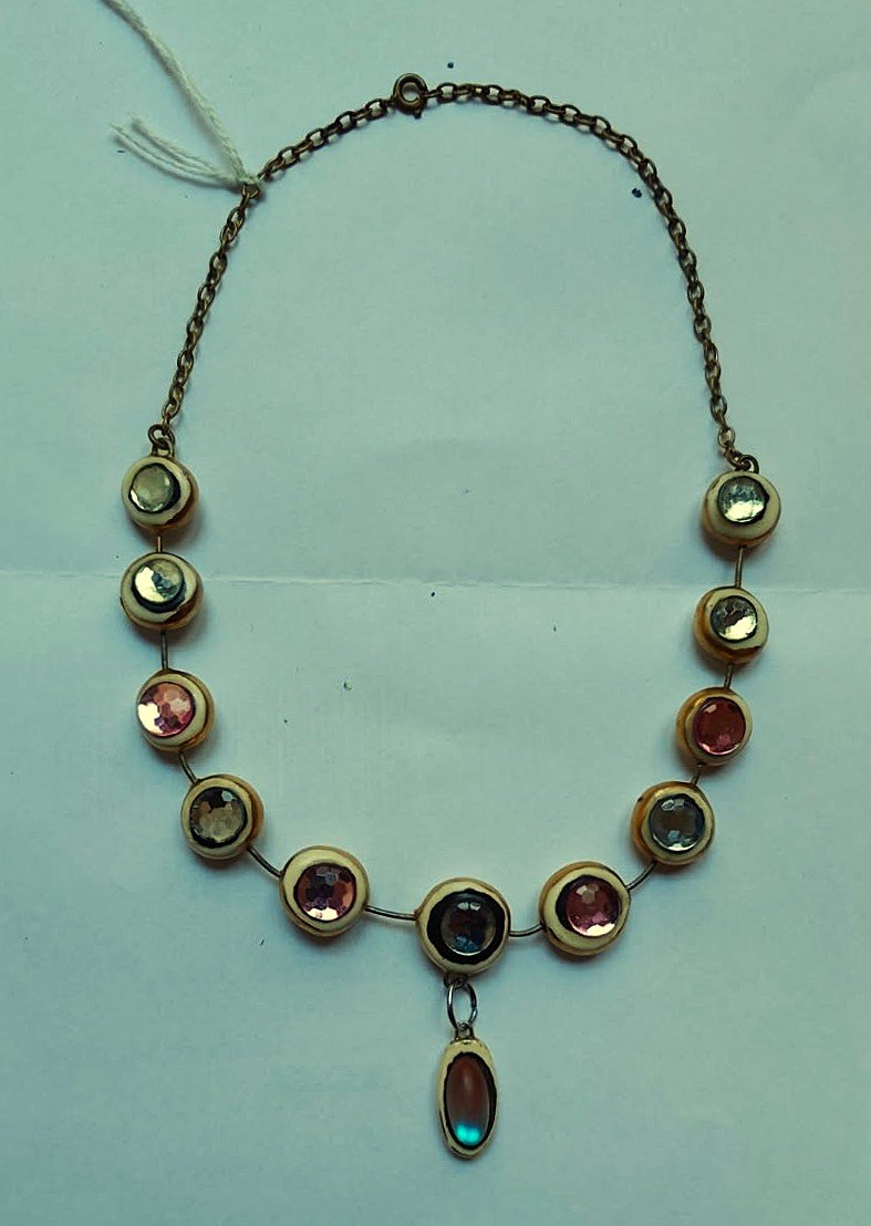 Denise Gatard (1908-1991) Collier en céramique et verre c.1955/1960. Jouve Vautrin, Ricci, Blin-photo-2