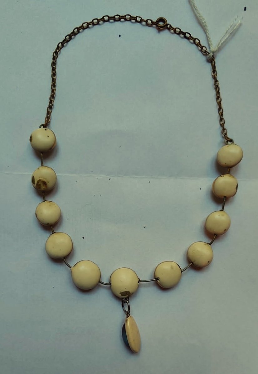 Denise Gatard (1908-1991) Collier en céramique et verre c.1955/1960. Jouve Vautrin, Ricci, Blin-photo-3
