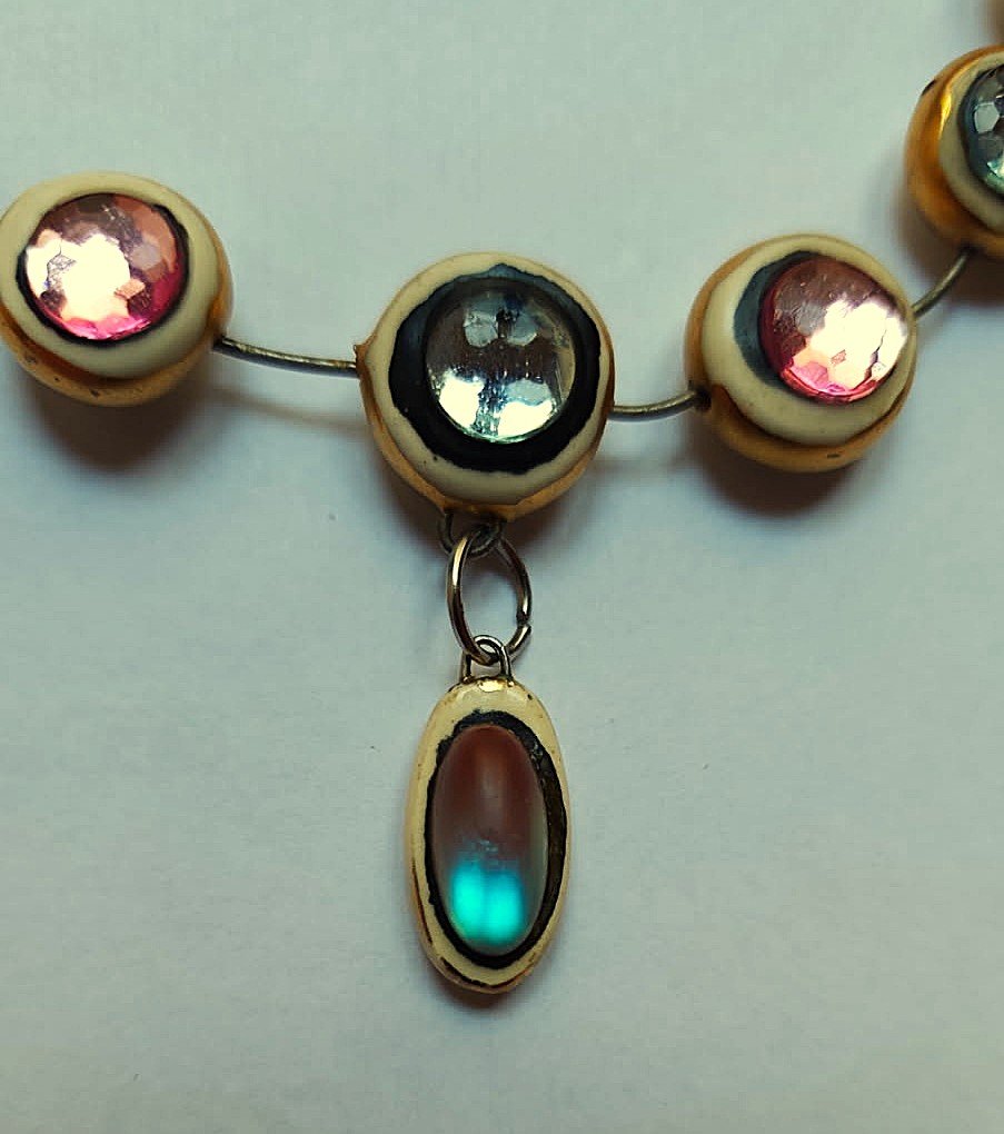 Denise Gatard (1908-1991) Collier en céramique et verre c.1955/1960. Jouve Vautrin, Ricci, Blin-photo-4