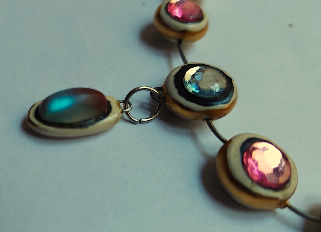 Denise Gatard (1908-1991) Collier en céramique et verre c.1955/1960. Jouve Vautrin, Ricci, Blin-photo-2